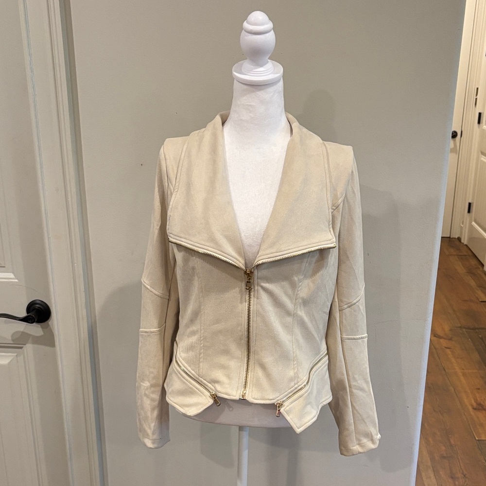 Michele Cream Leather Jacket